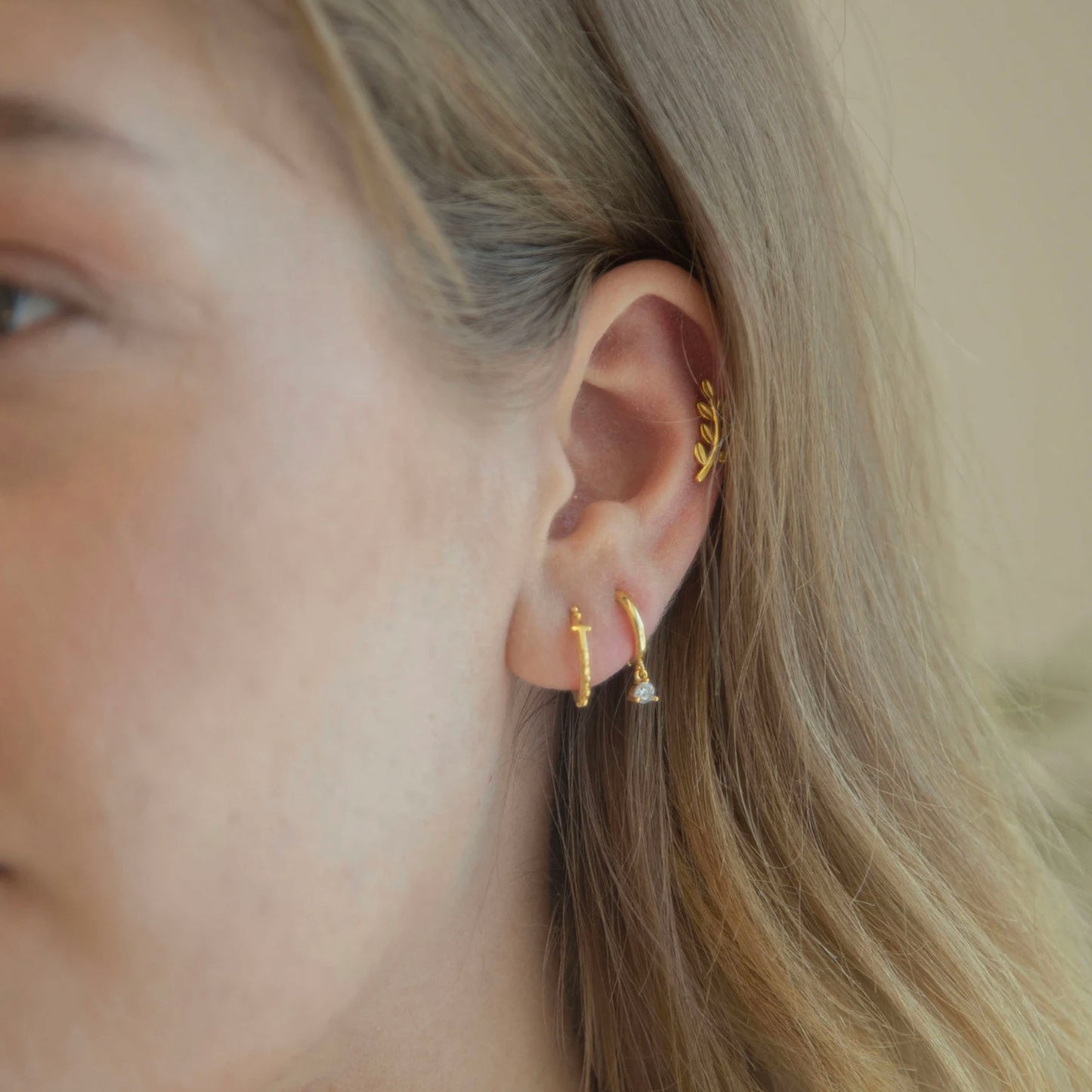 CZ Dangle Hoop