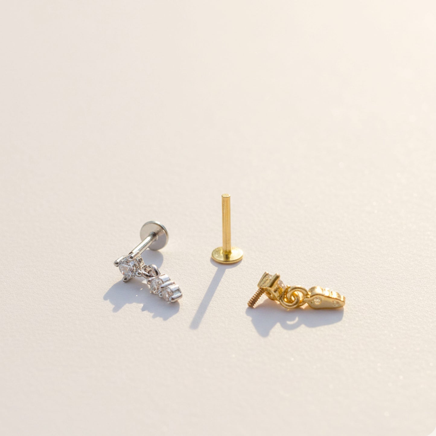 CZ Dangle Threaded Labret