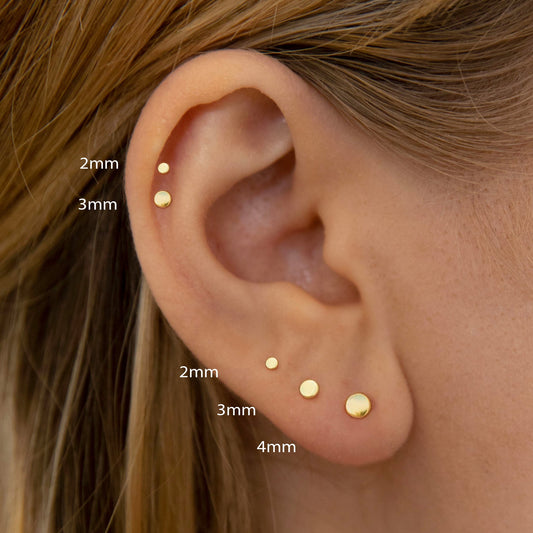 2mm~4mm Dainty Disc Studs