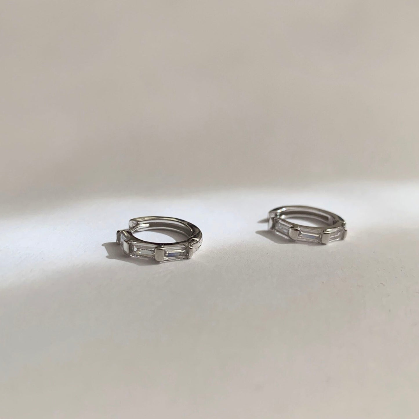 Cz Baguette Hoop