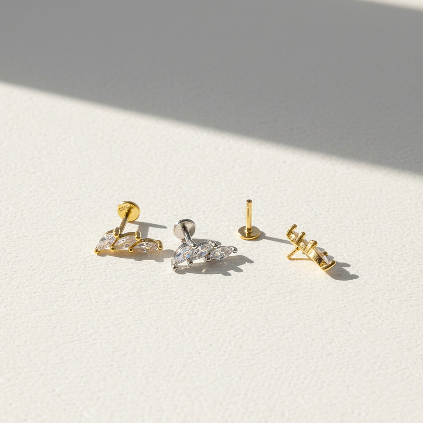 CZ Leaf Threaded Labret