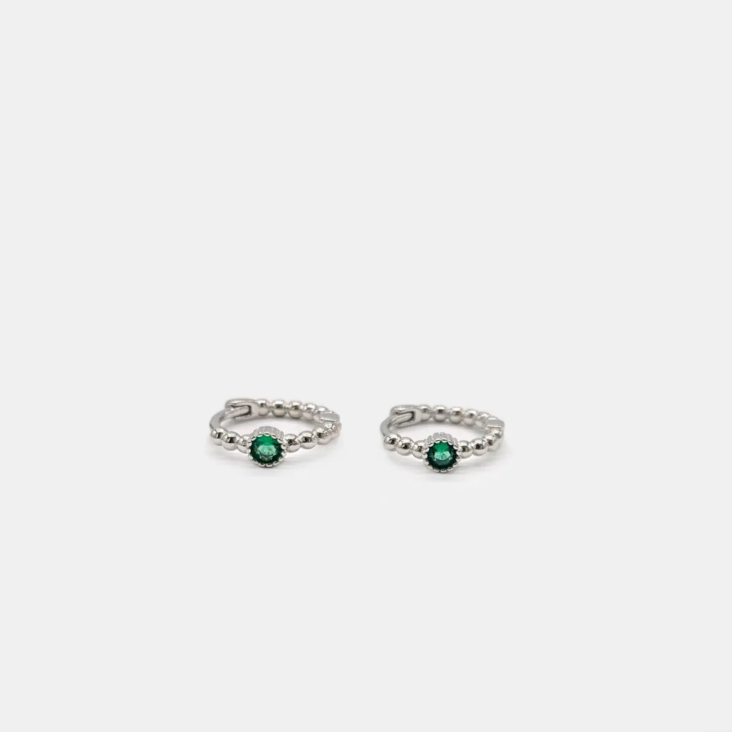 Emerald Beaded Hoop