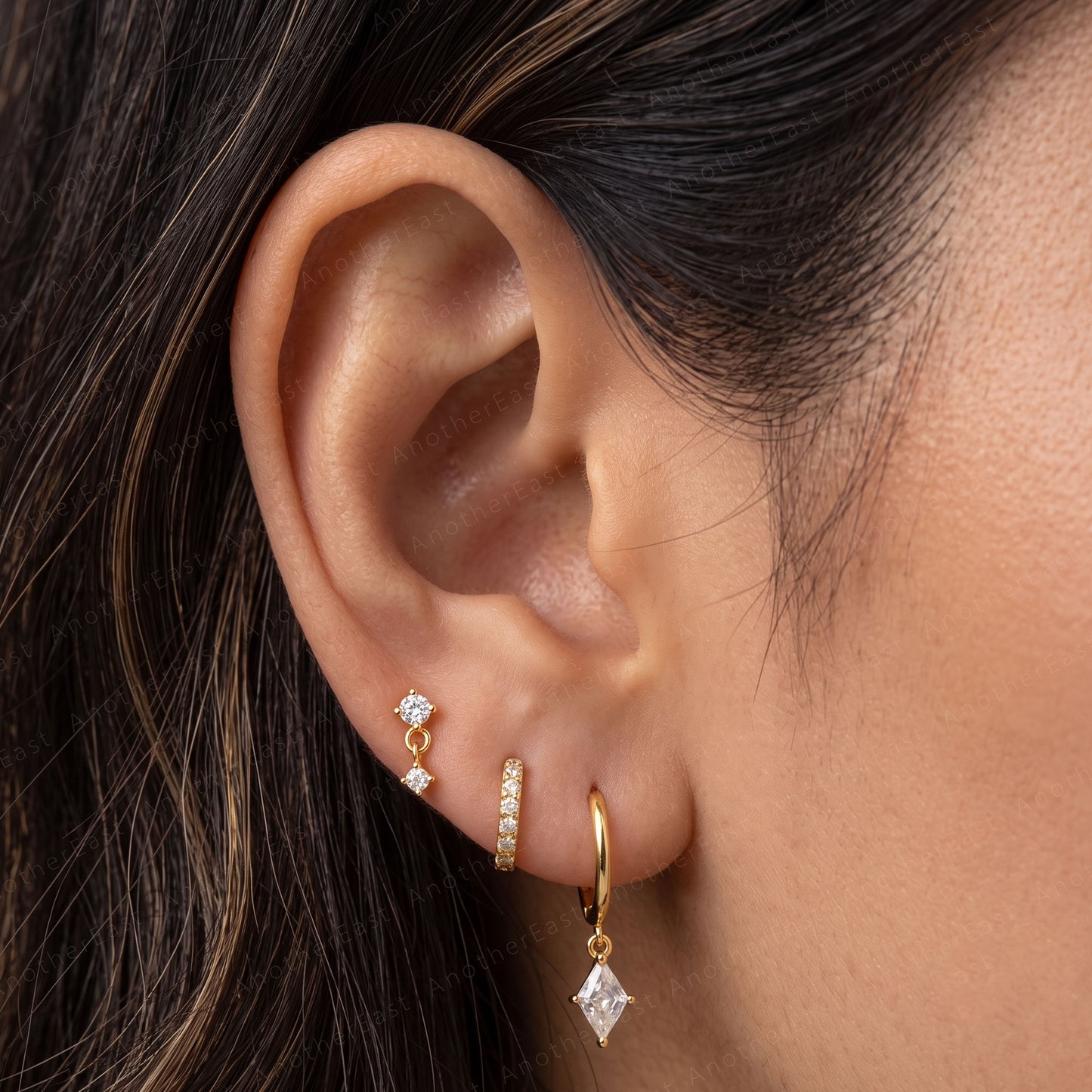 CZ Dangle Threaded Labret
