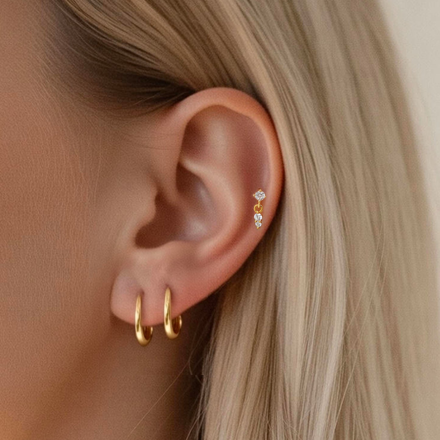 CZ Dangle Threaded Labret