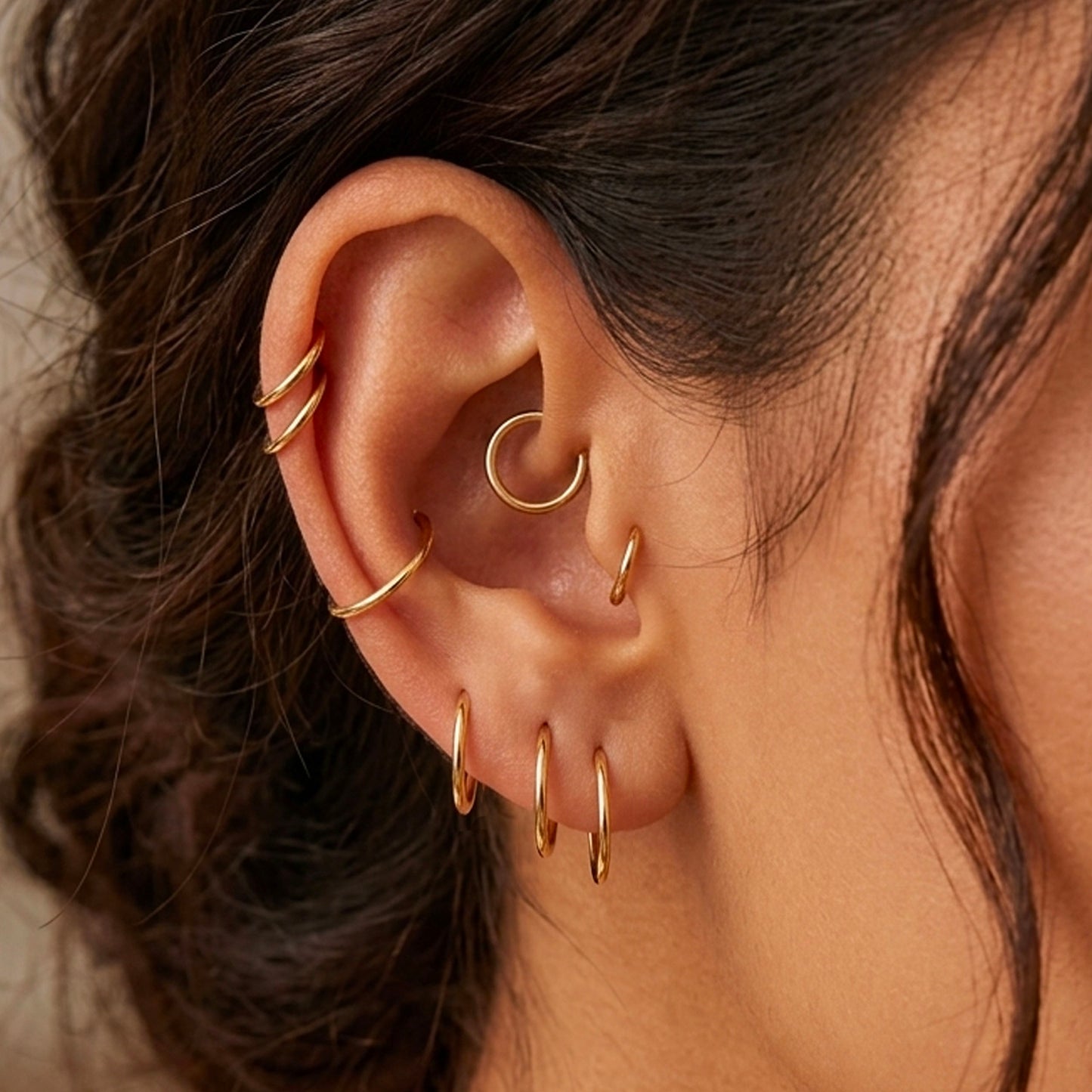 Tiny thin huggie hoops
