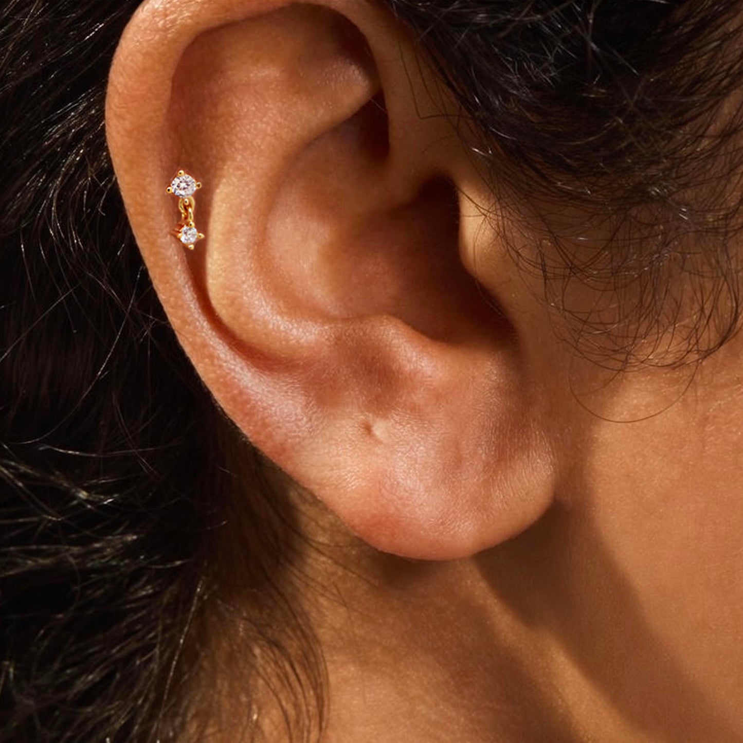 CZ Dangle Threaded Labret