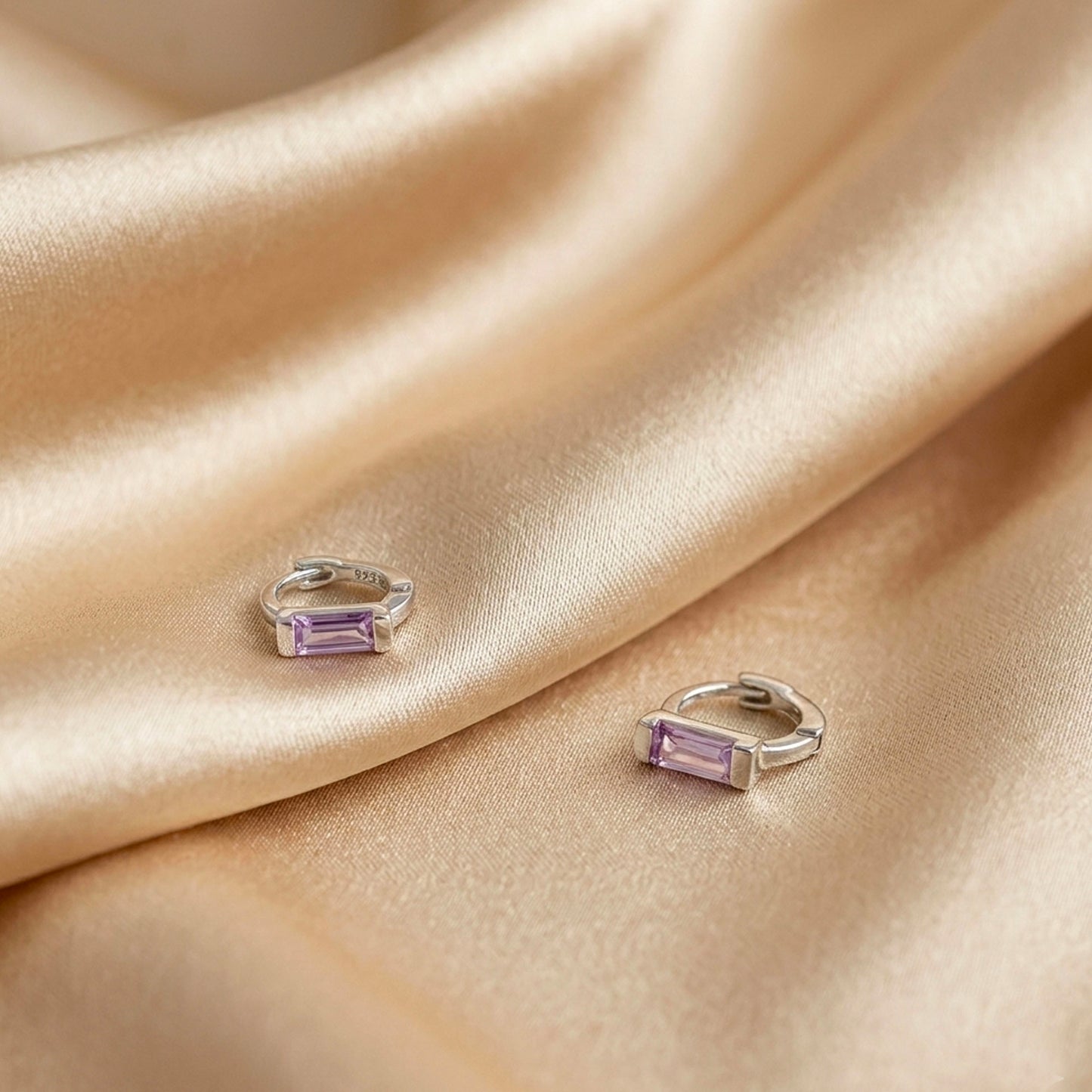 Lilac Baguette Hoop