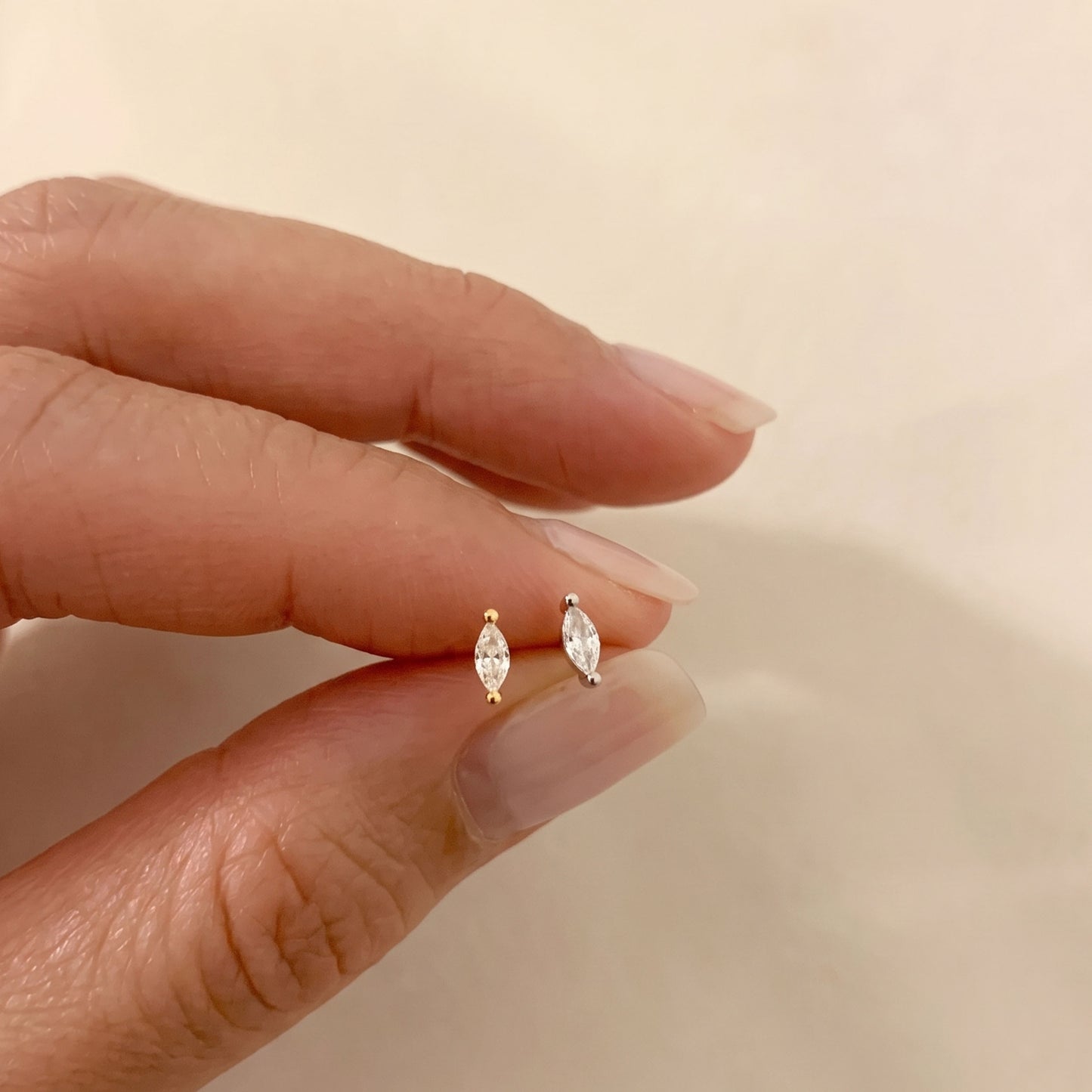 Tiny Marquise Stud