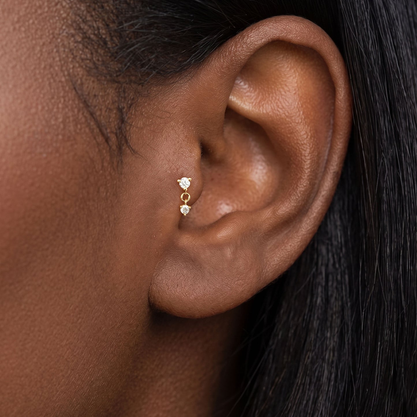 CZ Dangle Threaded Labret