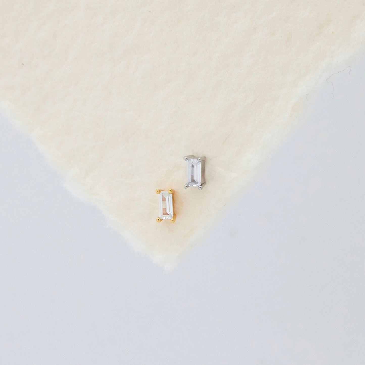 CZ Baguette Stud