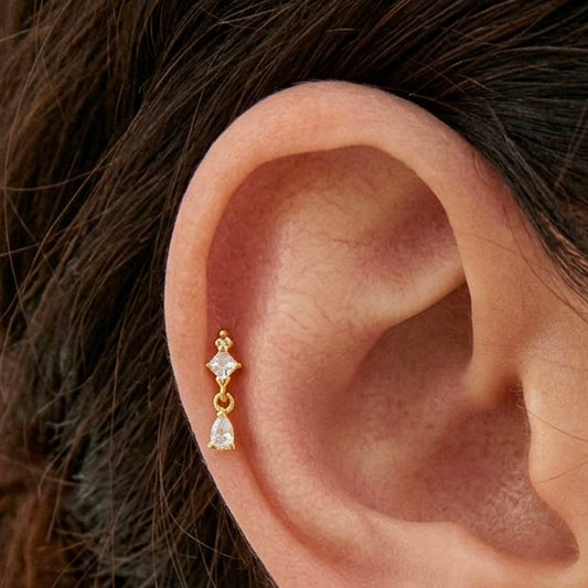 Triangle Ball Dangle stud