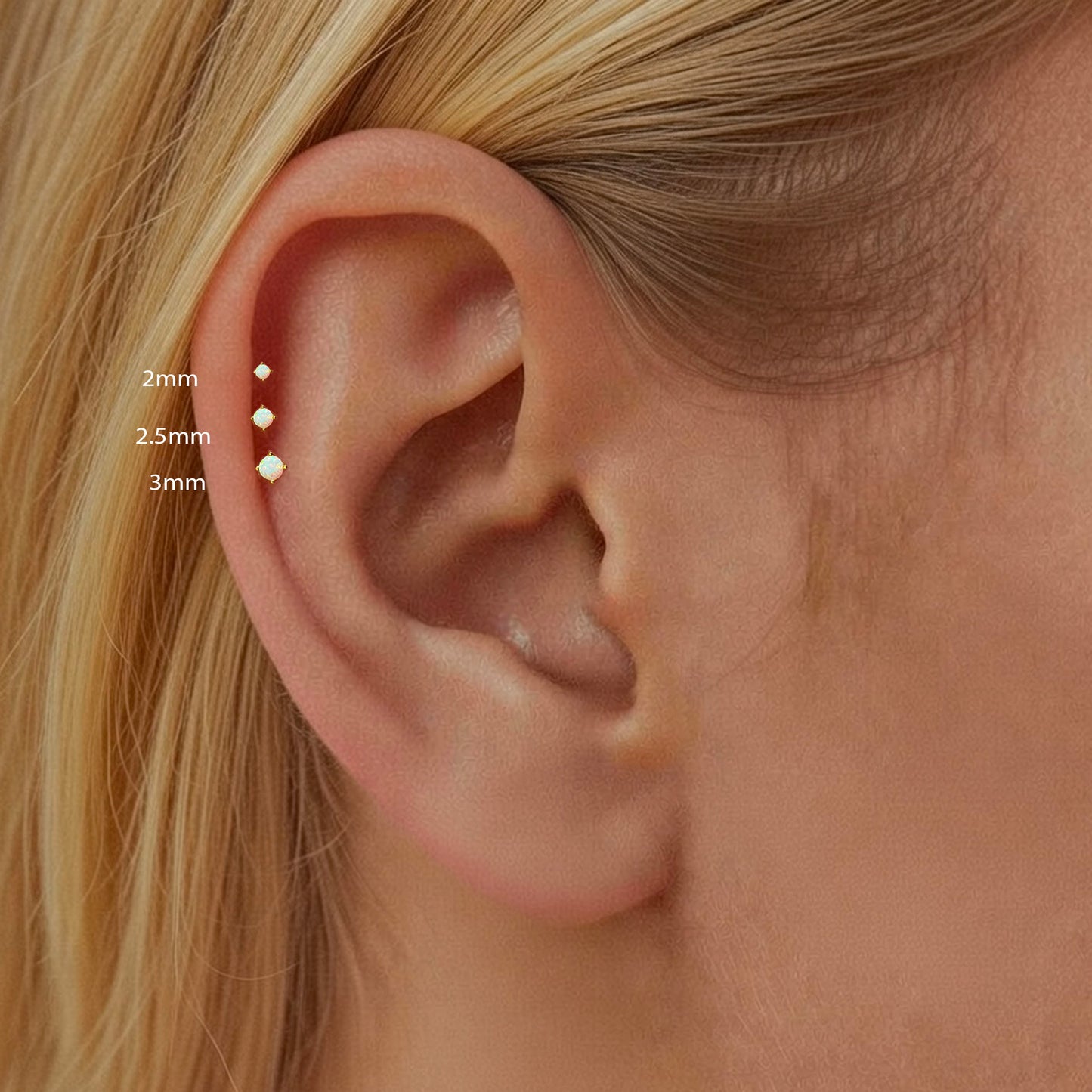 White Opal Push Pin