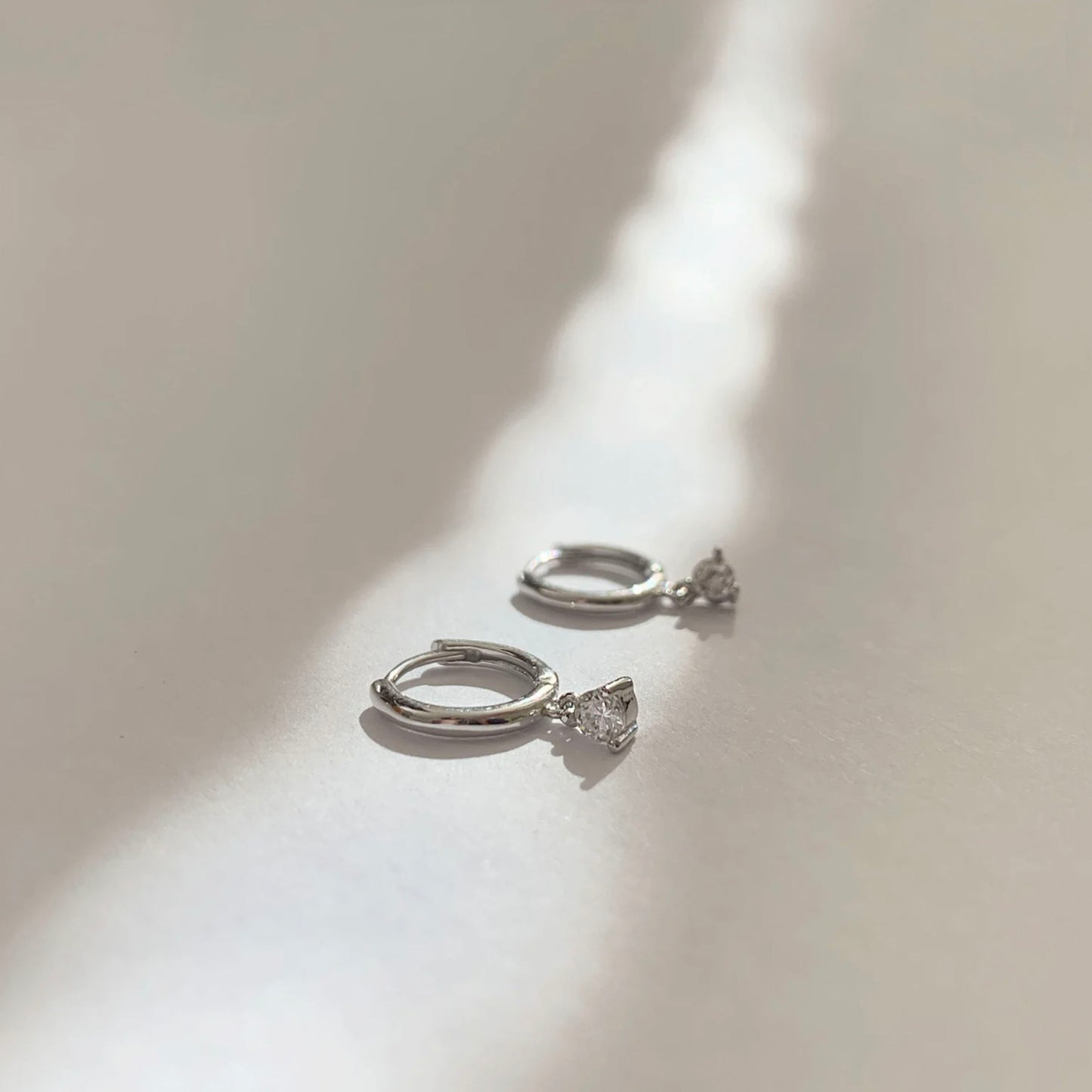 CZ Dangle Hoop