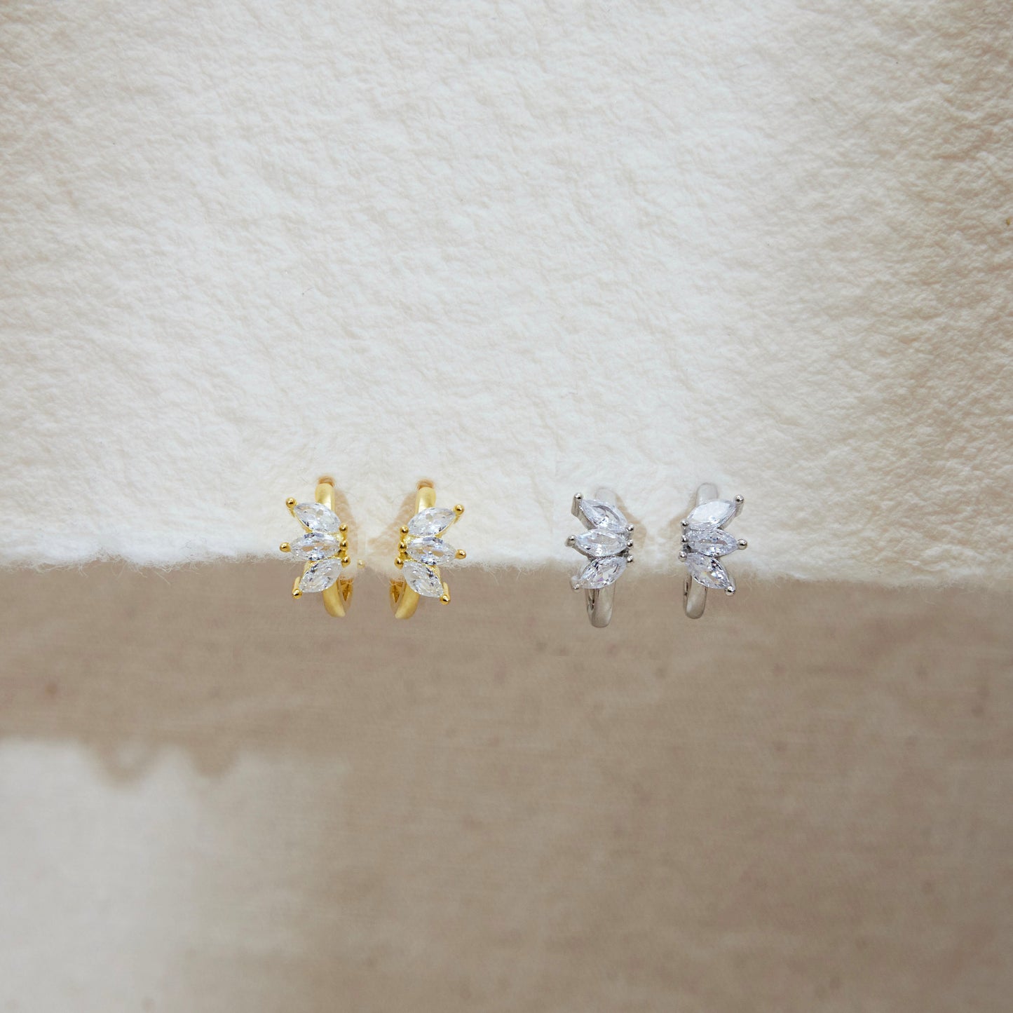 Marquise Huggie Hoop