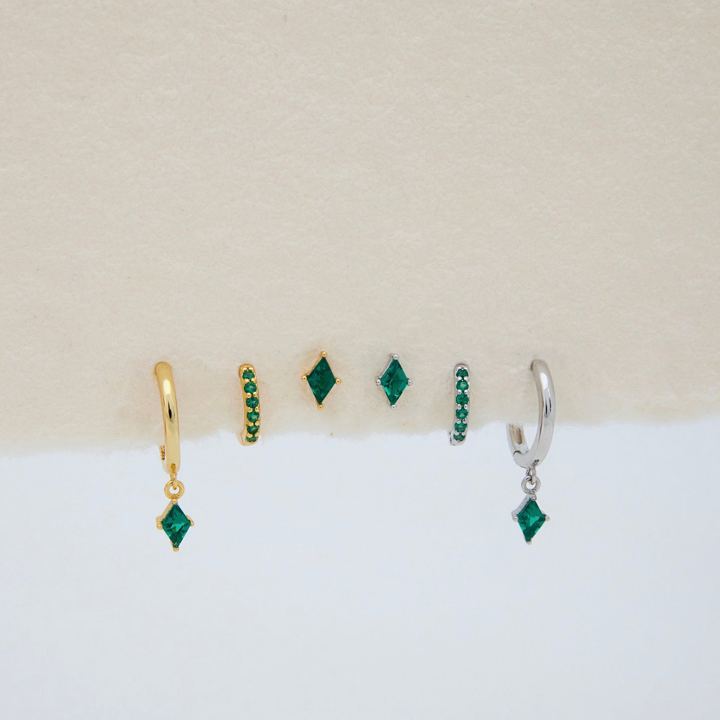 Emerald Square Earring Set