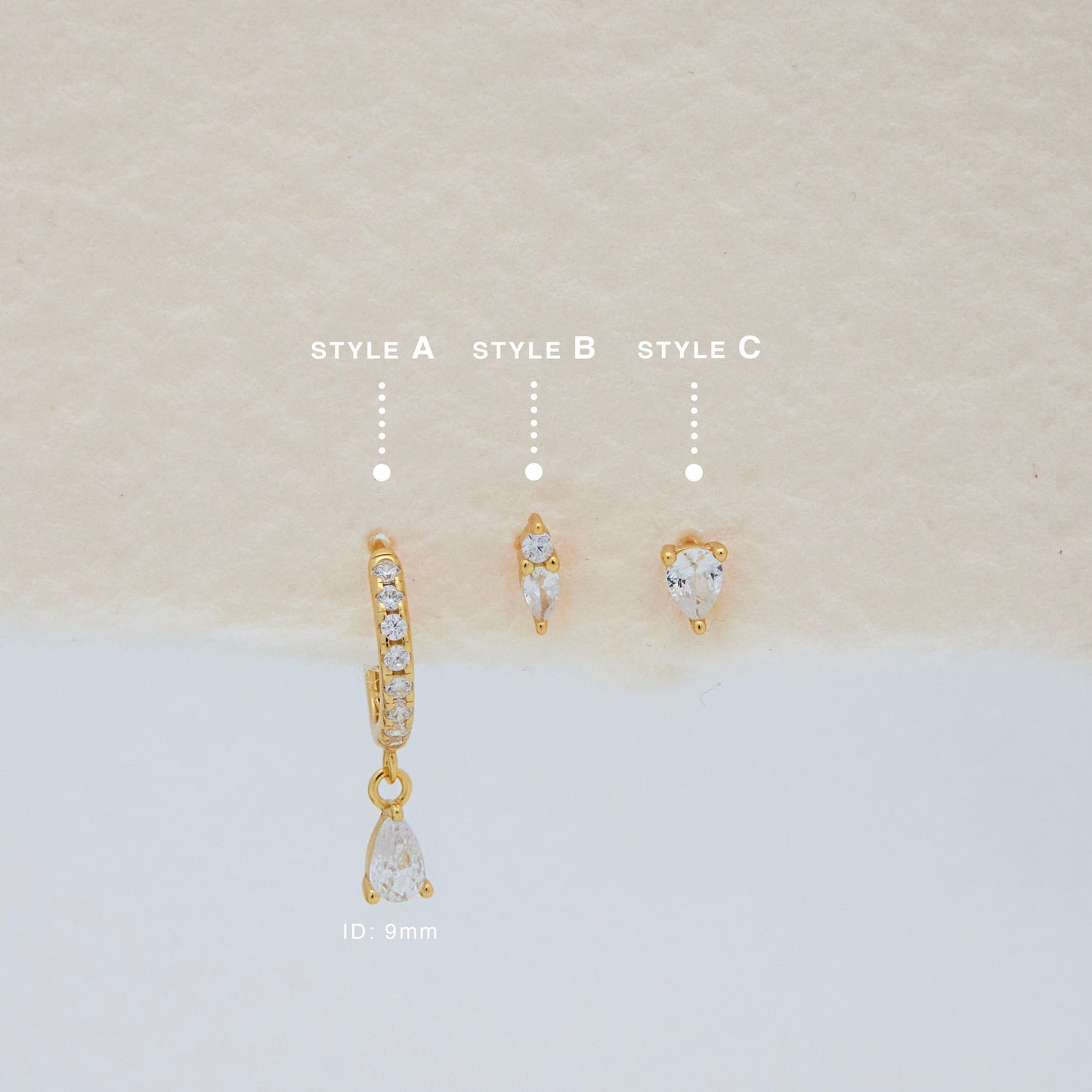 Pear Hoop Set