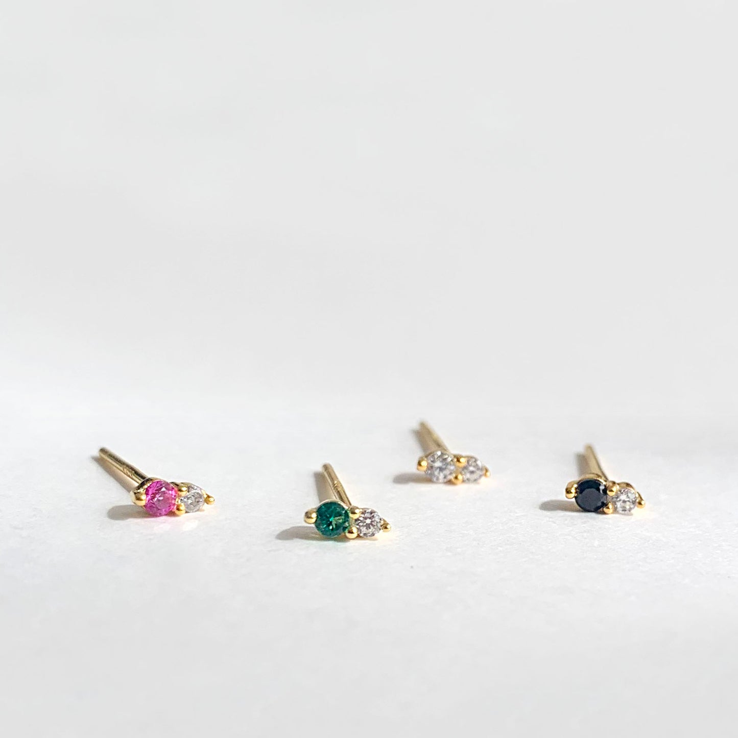 Tiny Double Stone Stud