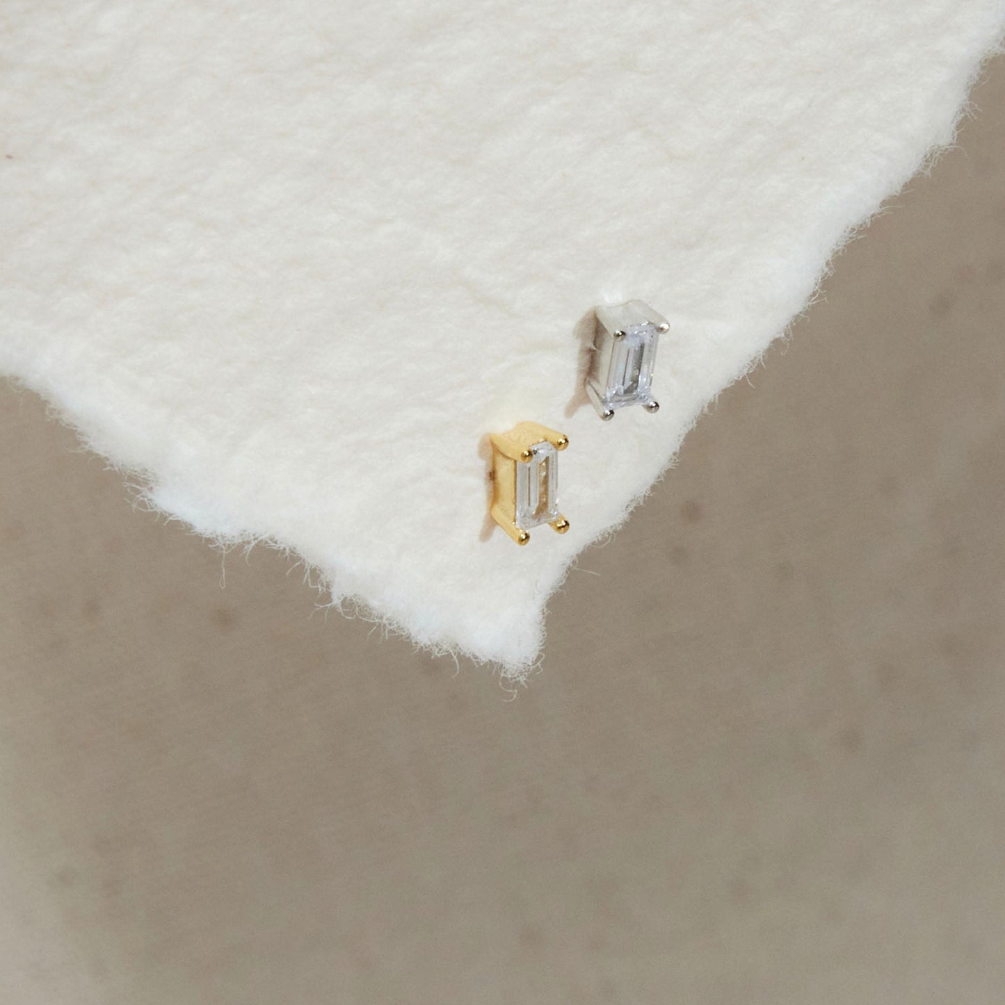 CZ Baguette Stud