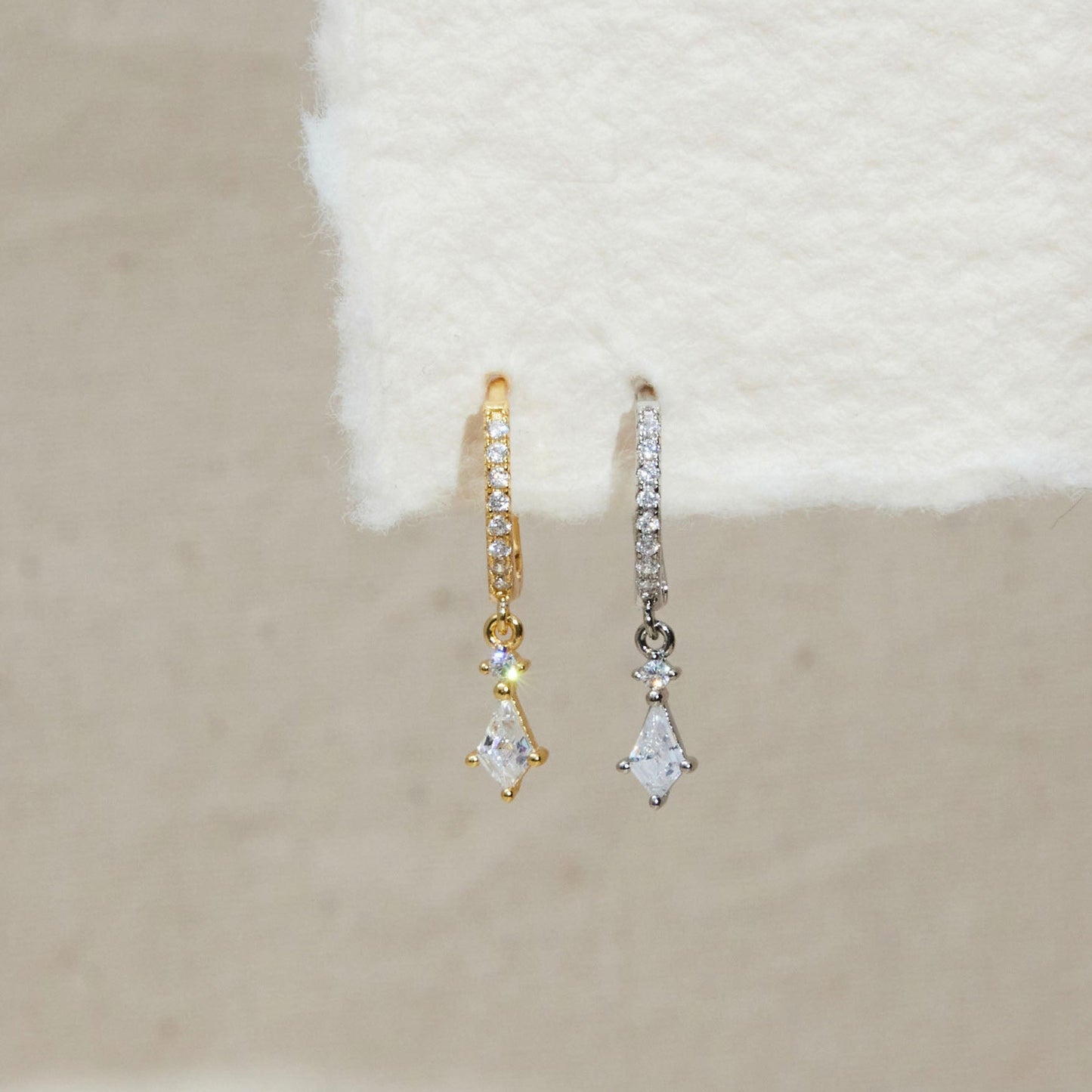 CZ Dangle Hoop
