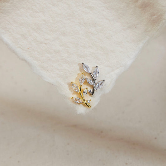 CZ Leaf Stud