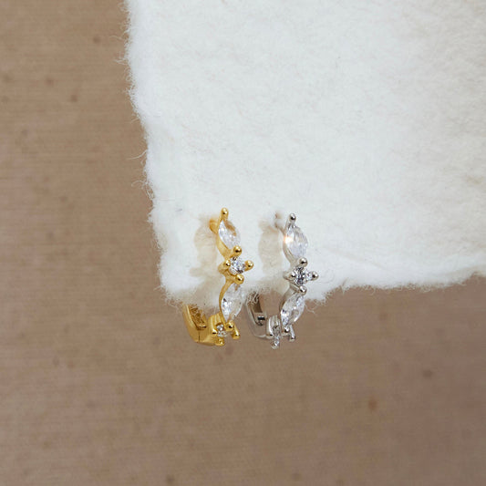 Marquise Huggie Hoop