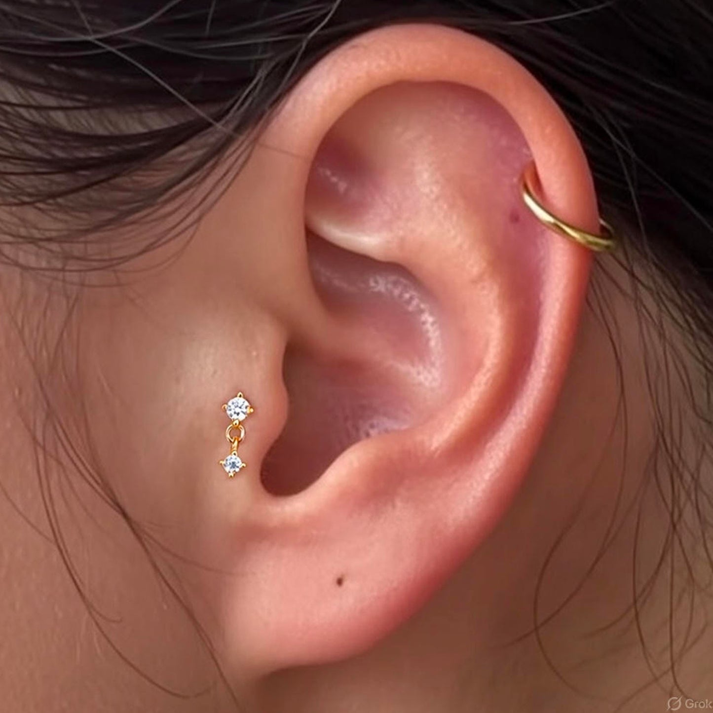 CZ Dangle Threaded Labret