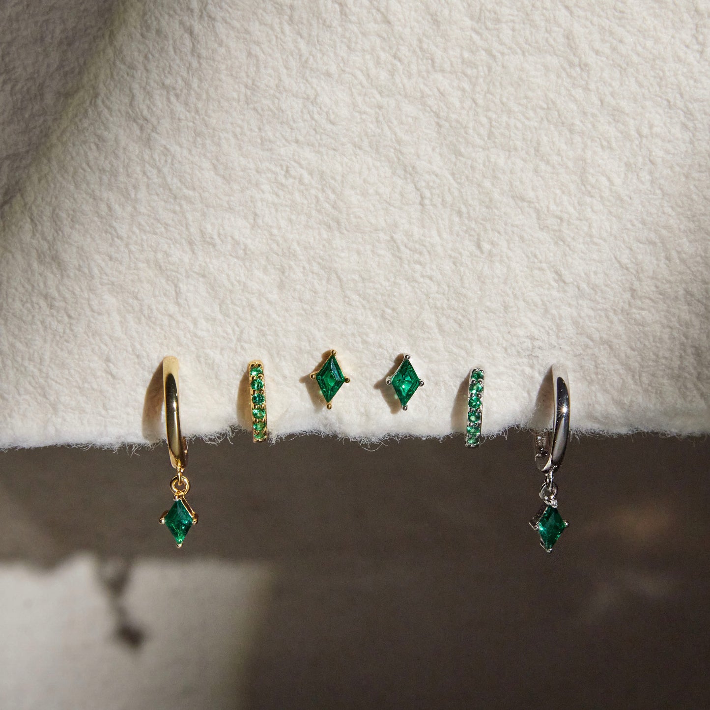 Emerald Square Earring Set