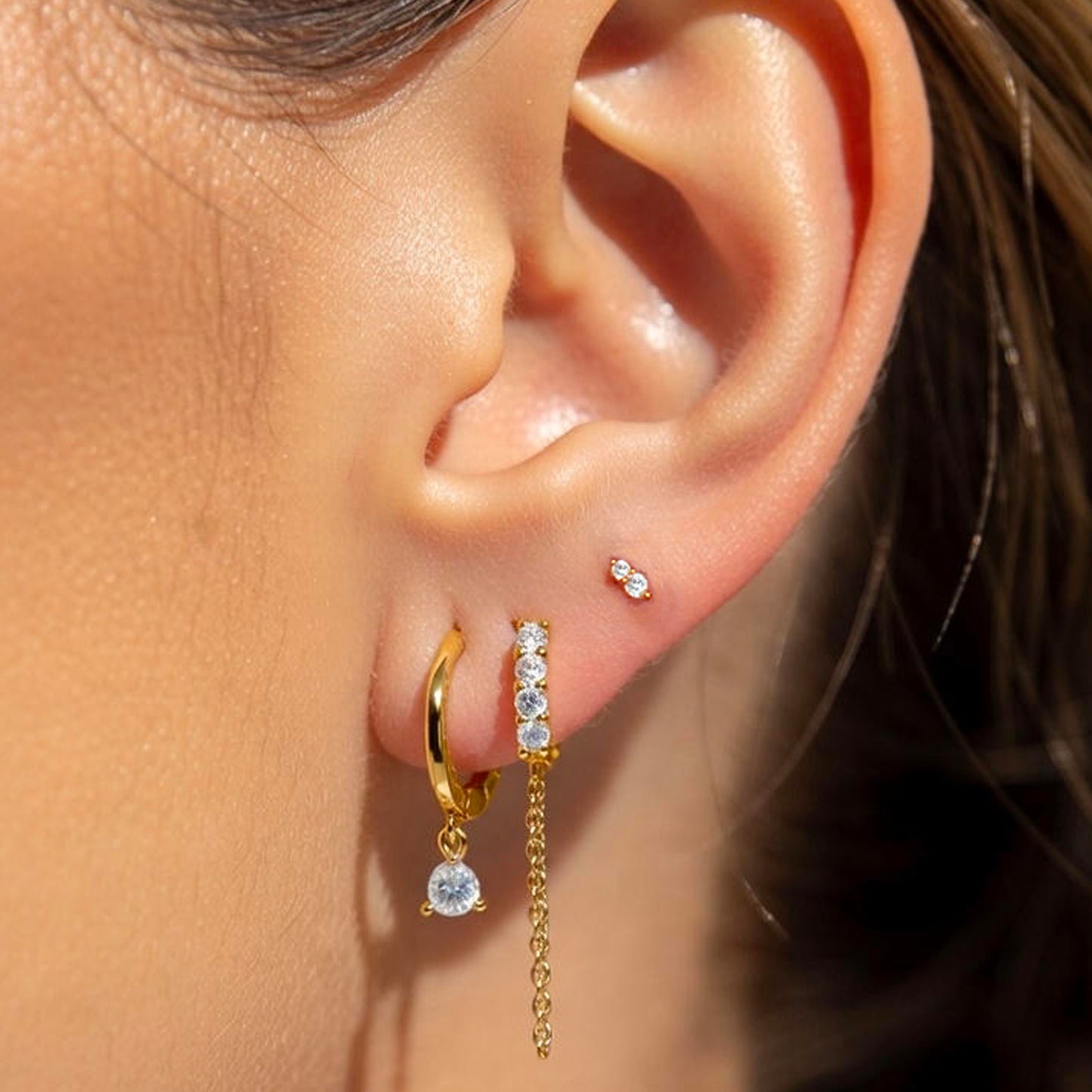 Tiny Double Stone Threaded Labret
