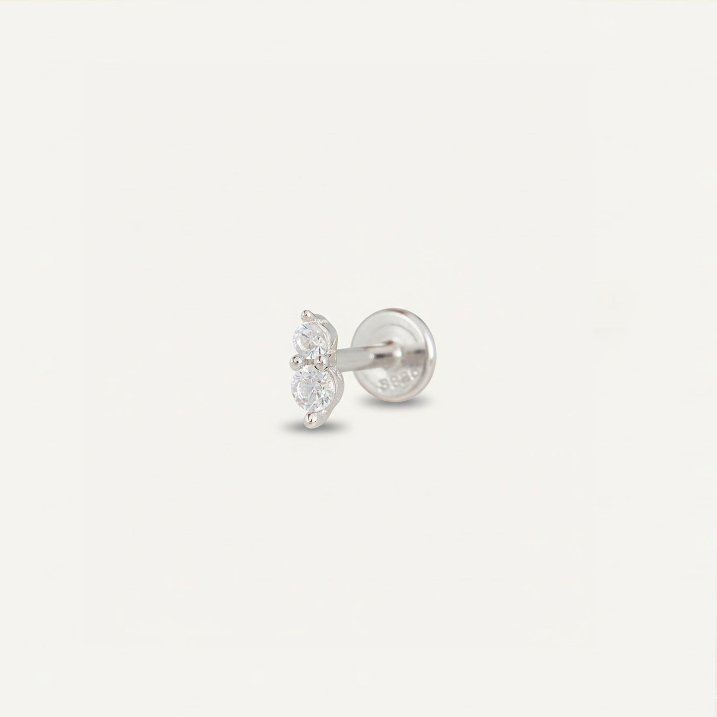 Tiny Double Stone Threaded Labret