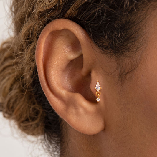 Kite Cut Dangle Threaded Labret