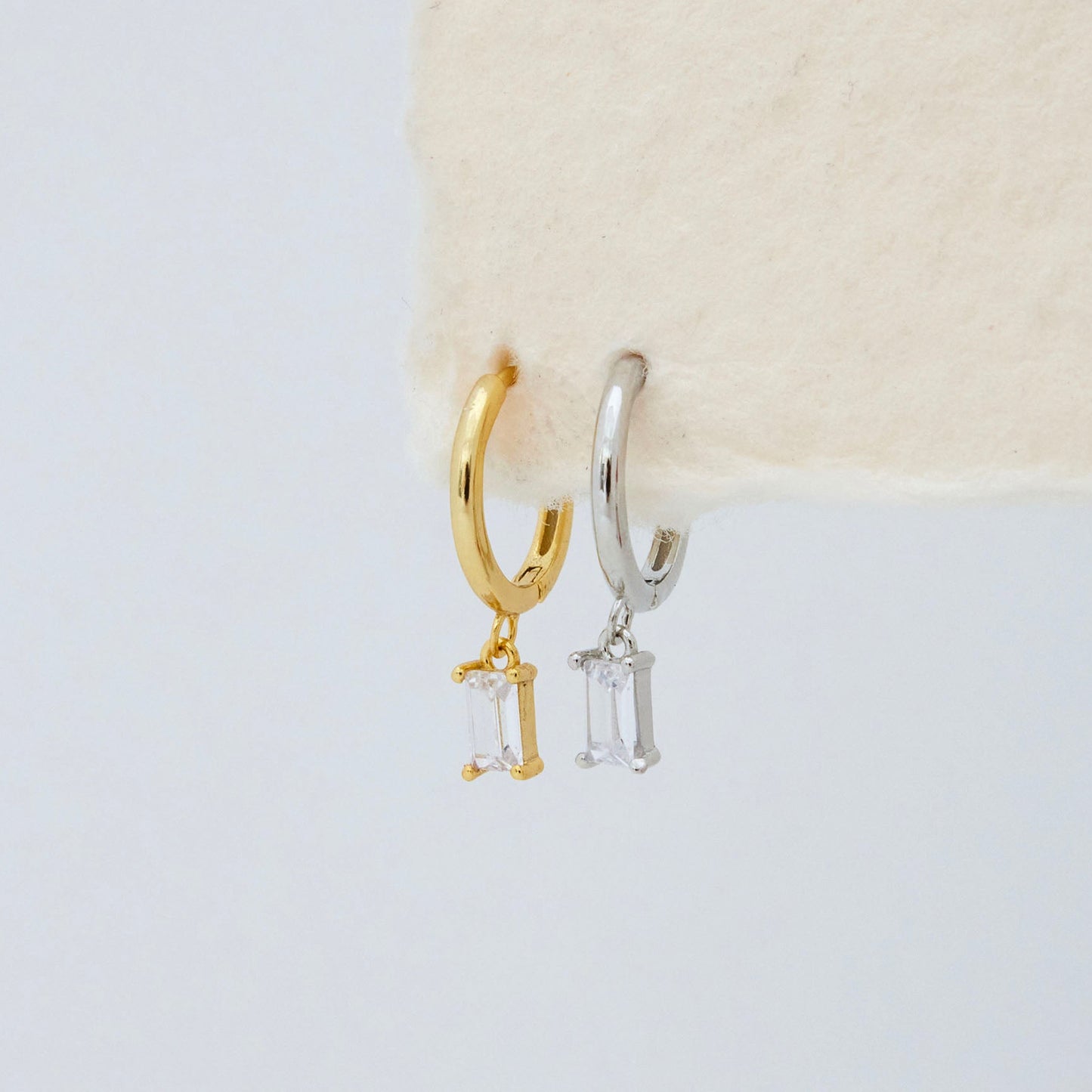 Baguette Dangle Hoop