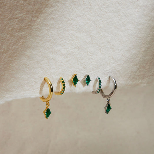Emerald Square Earring Set