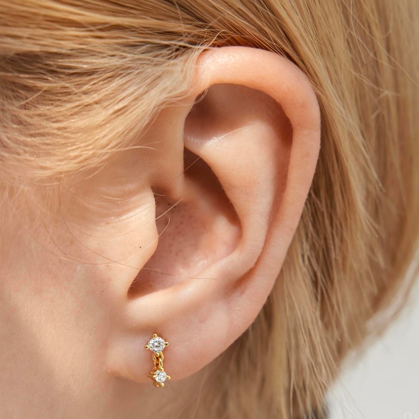 CZ Dangle Threaded Labret