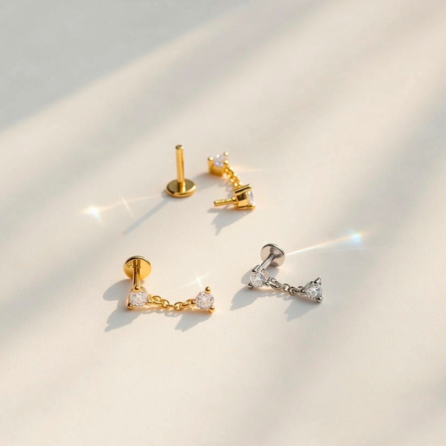 CZ Dangle Threaded Labret