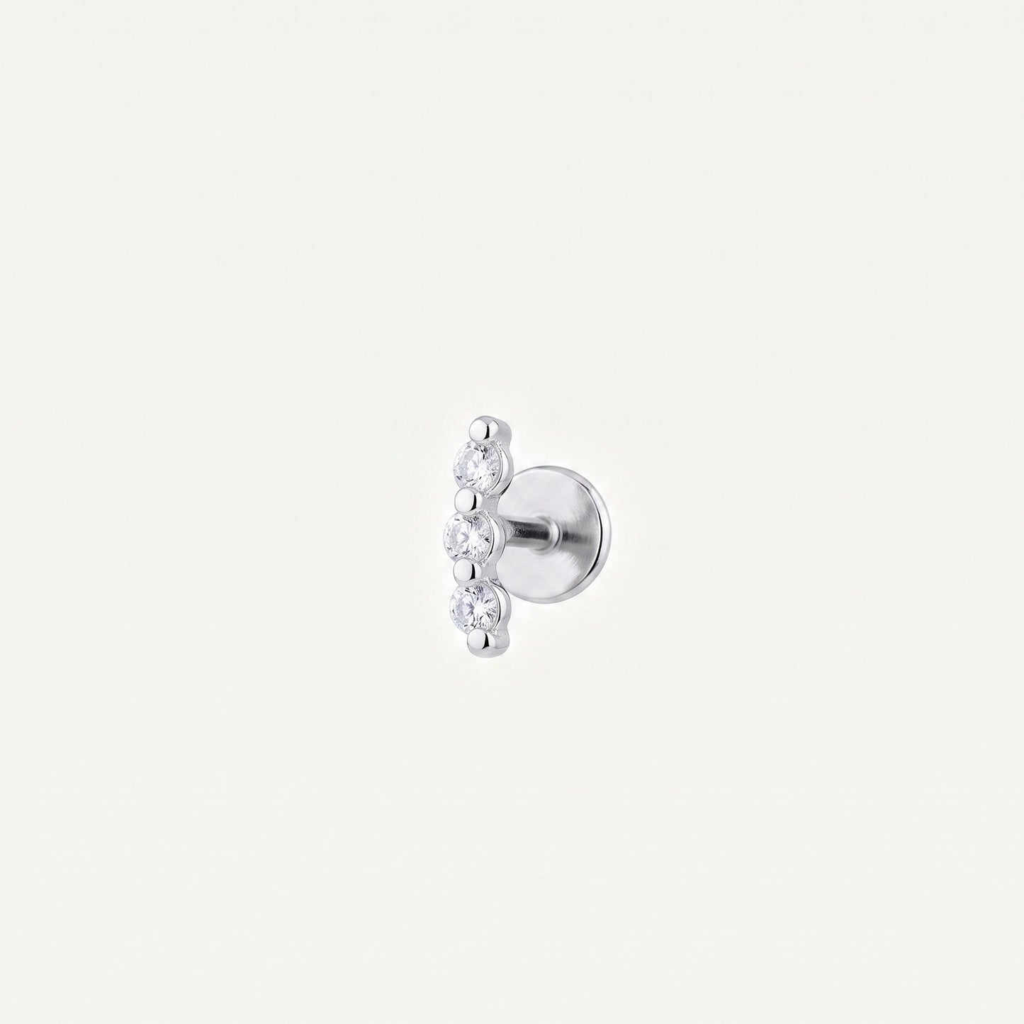Mini 3-Stone Bar Threaded Labret