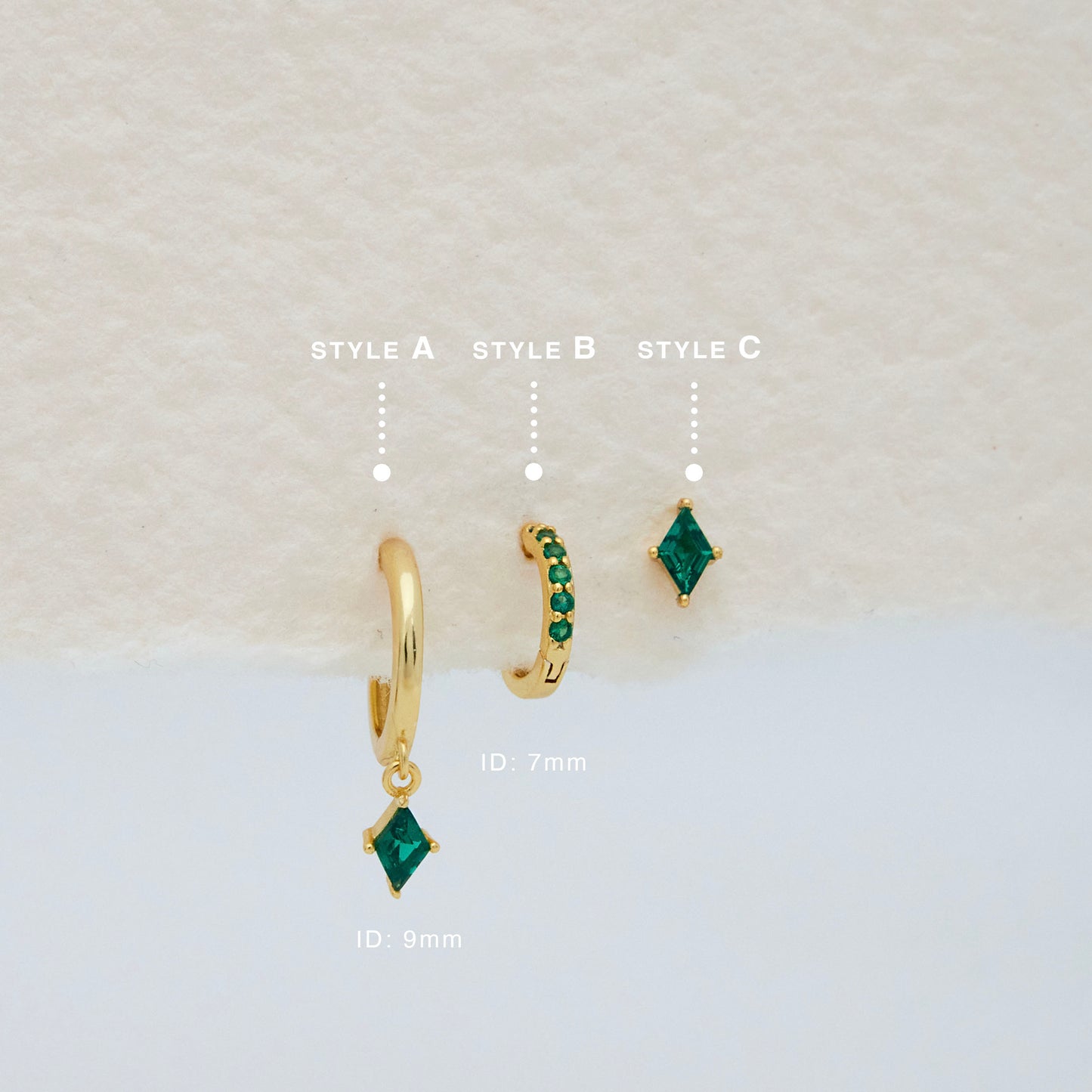 Emerald Square Earring Set