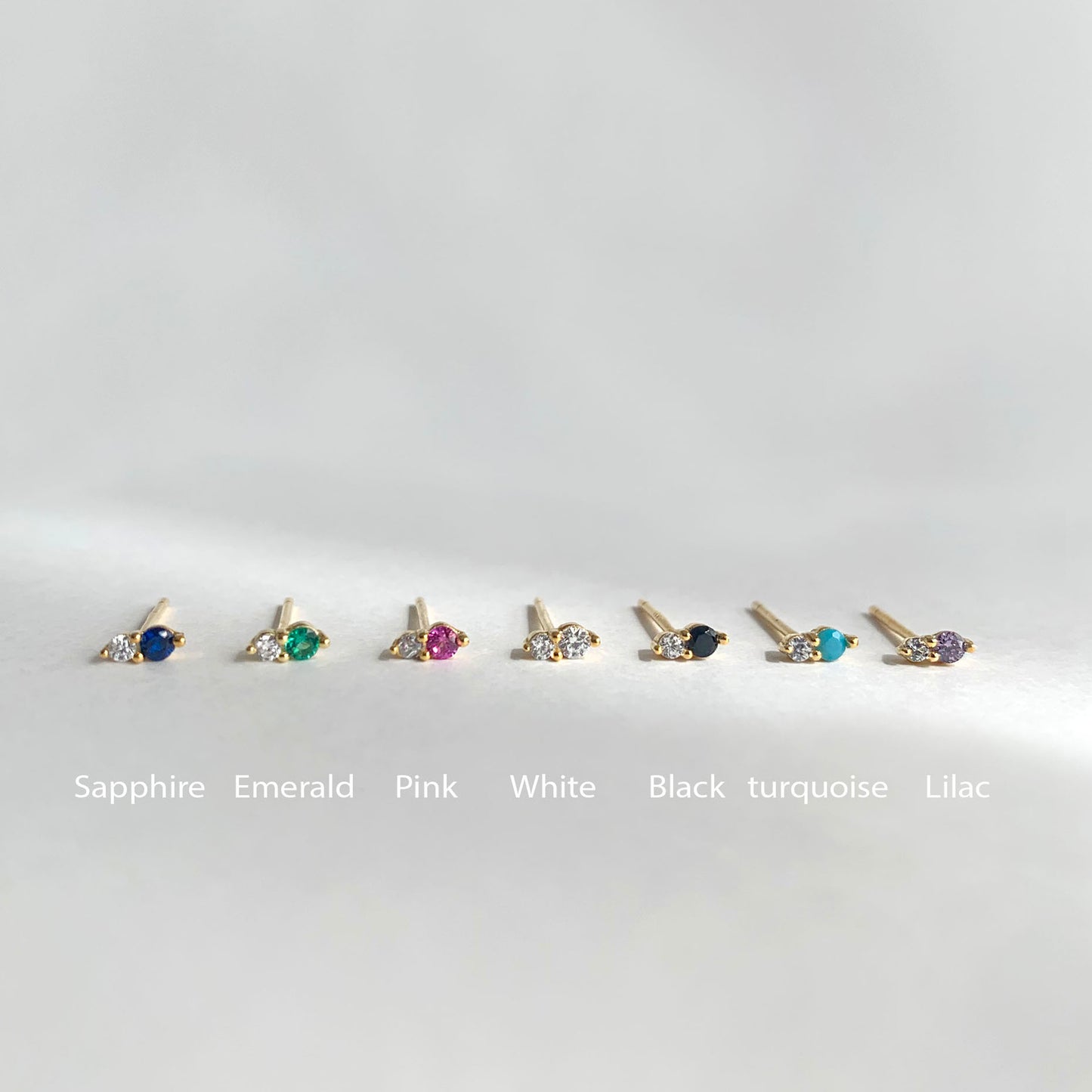 Tiny Double Stone Stud