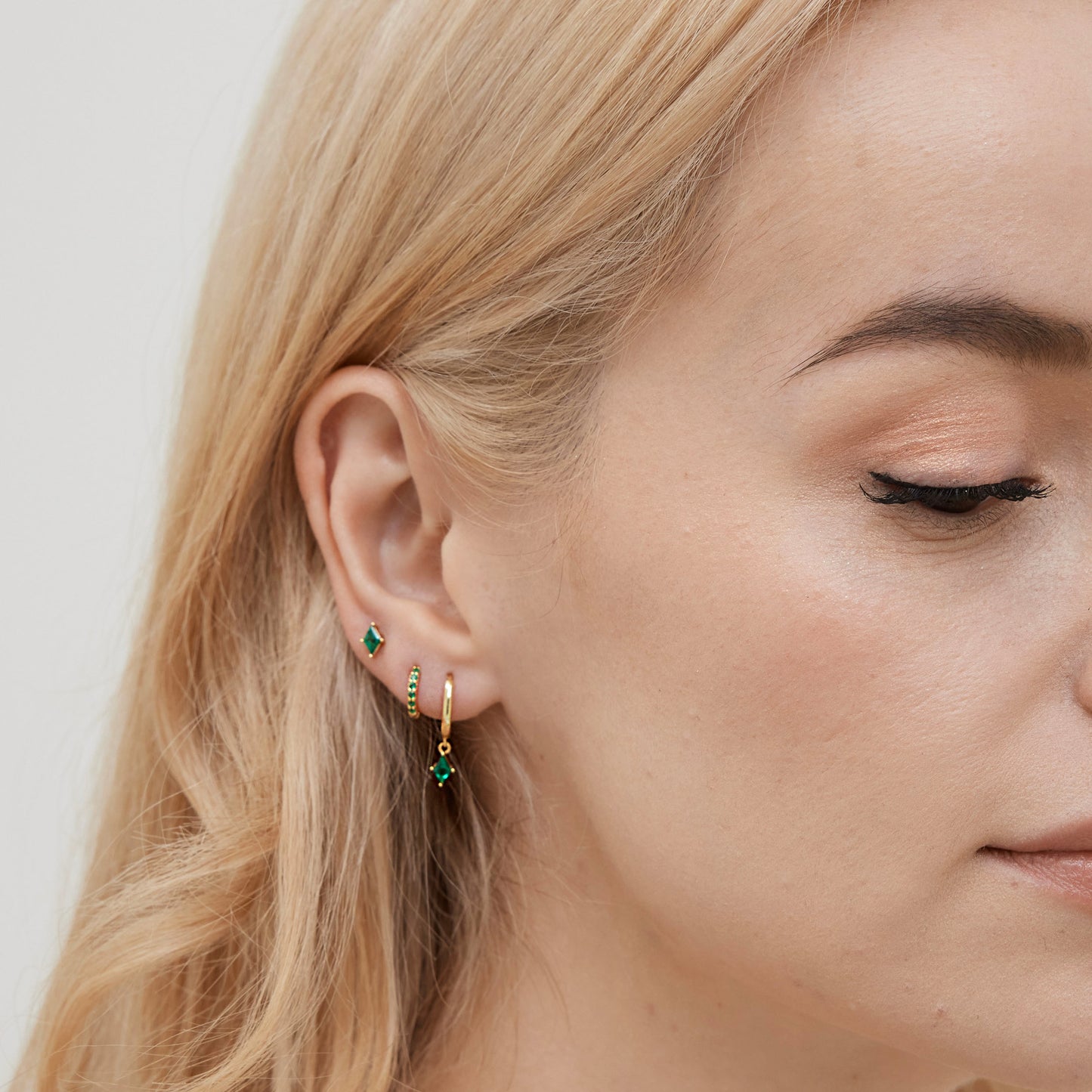 Emerald Square Earring Set