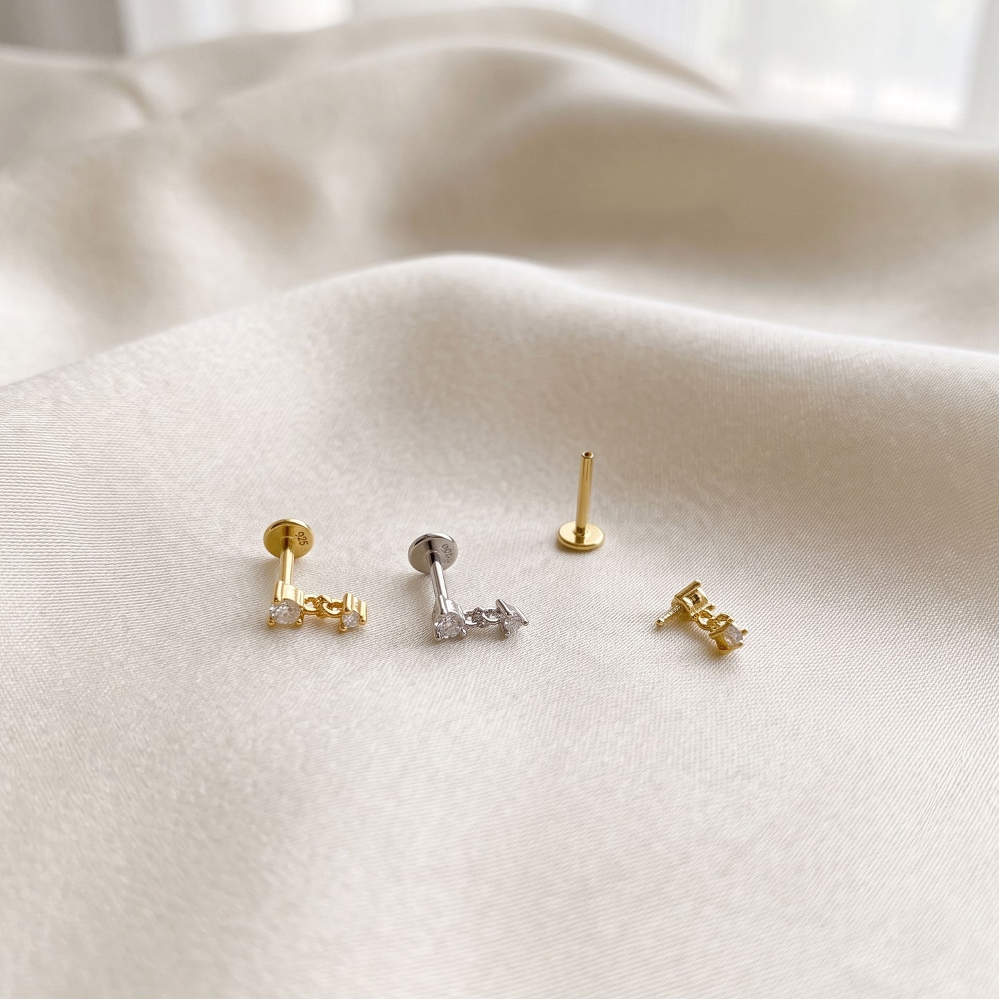 CZ Dangle Threaded Labret