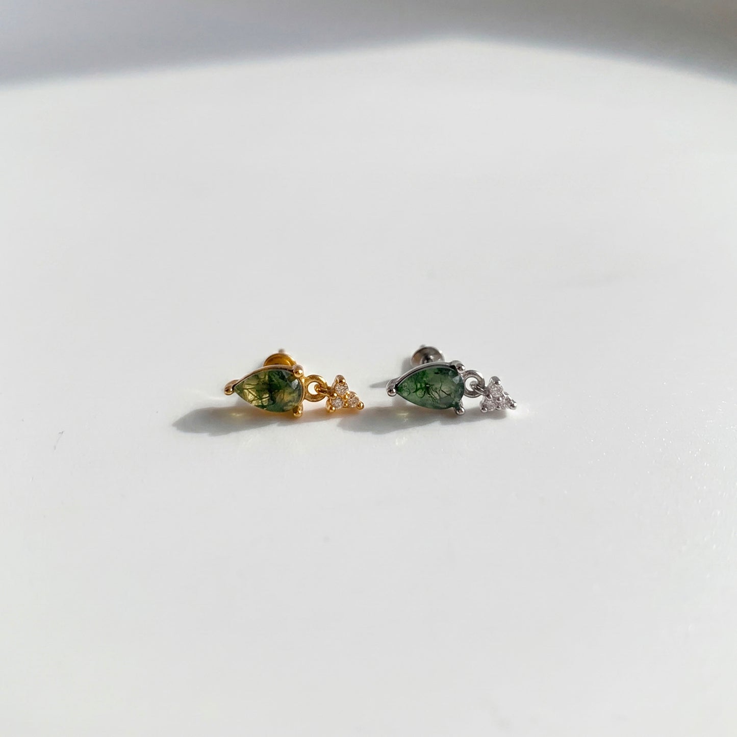 Natural Moss Agate Push Pin