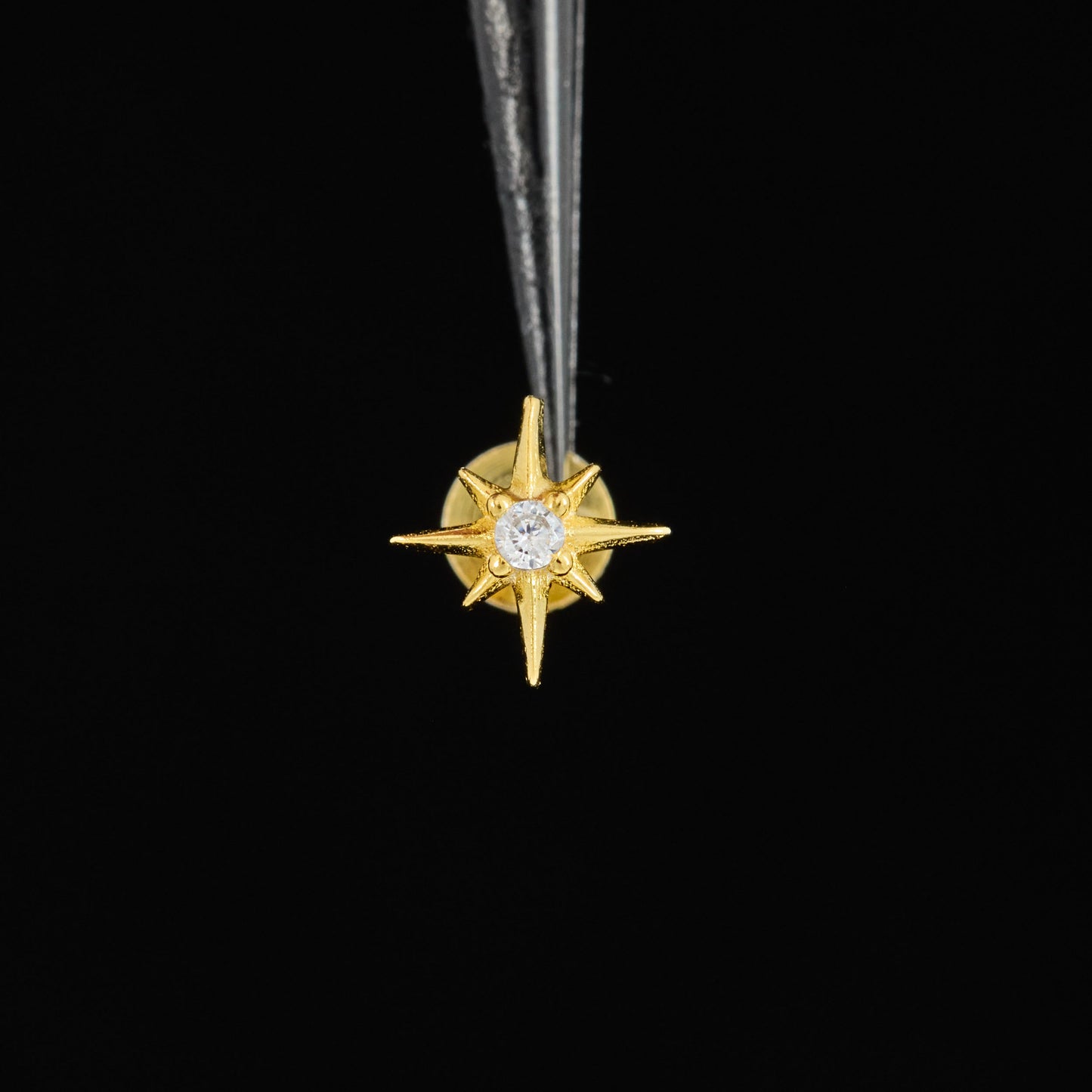 CZ StarburstThreaded Labret