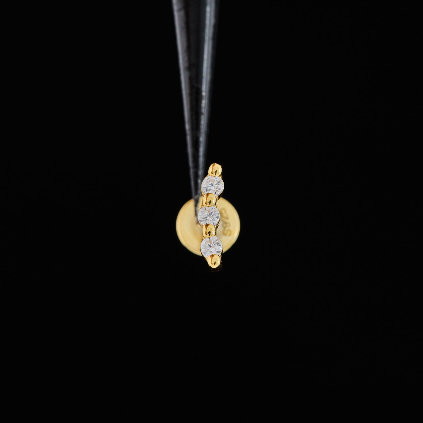 Mini 3-Stone Bar Threaded Labret