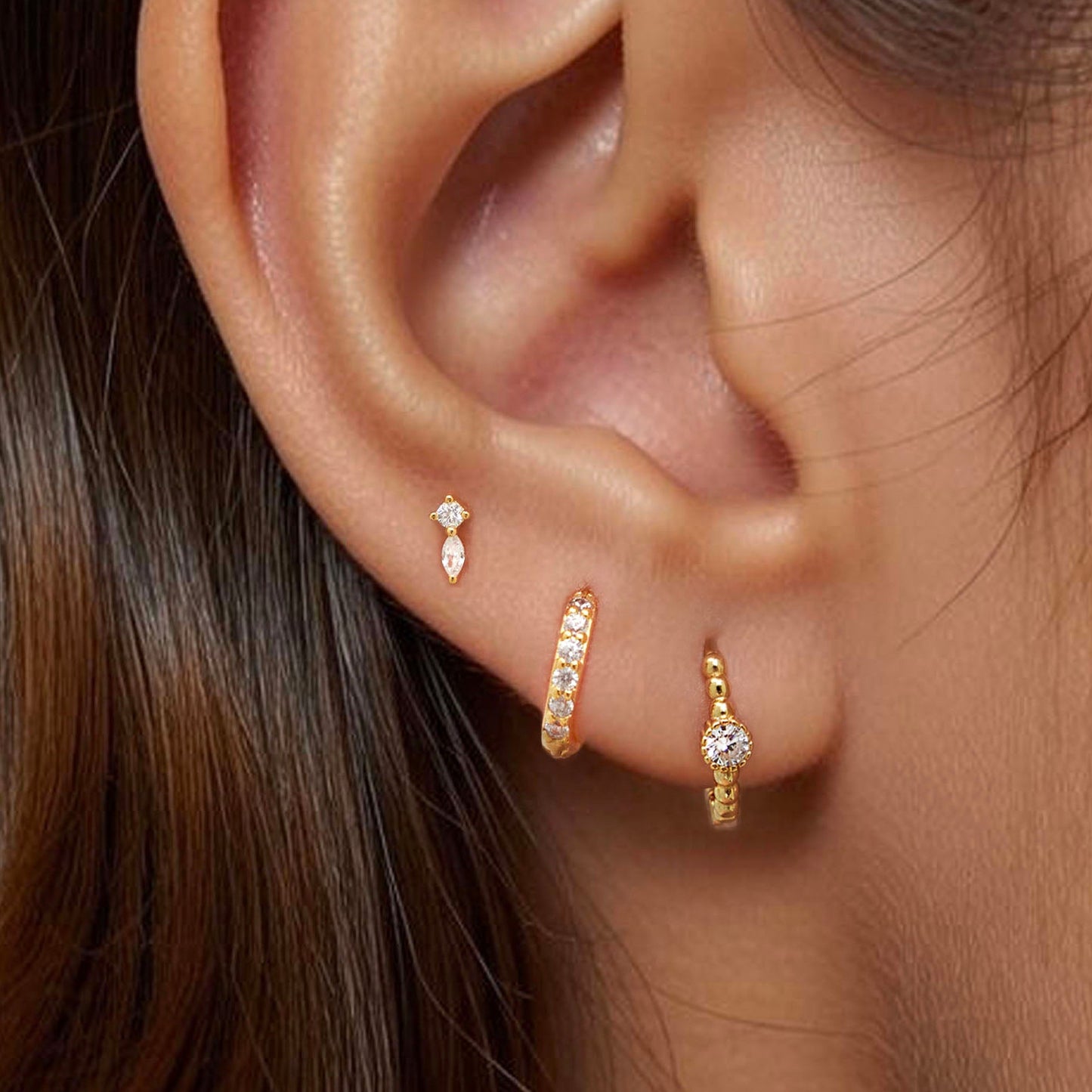 Round & Marquise Duo Threaded Labret