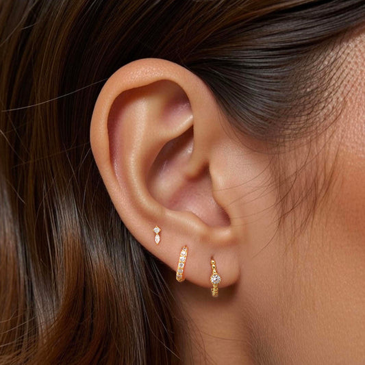 Round & Marquise Duo Stud