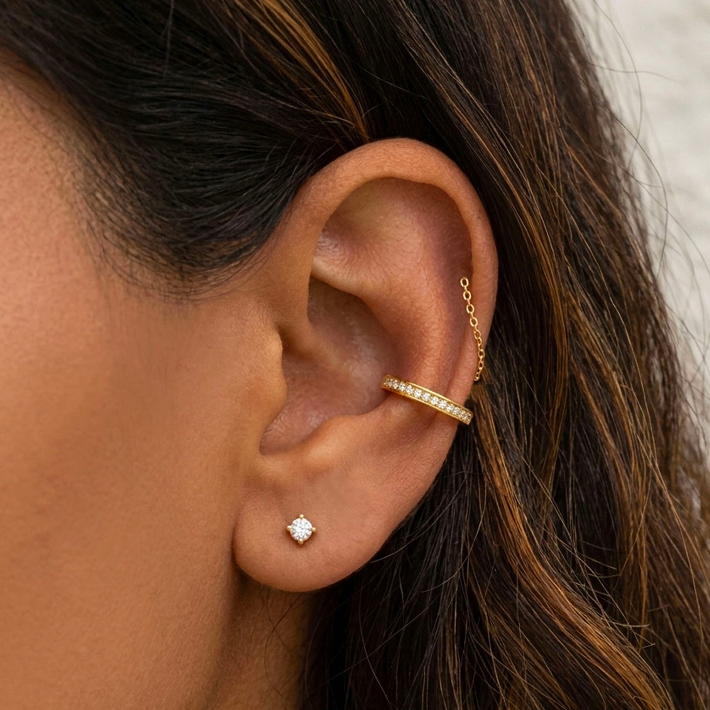 Simple CZ Ear Cuff (No Piercing)
