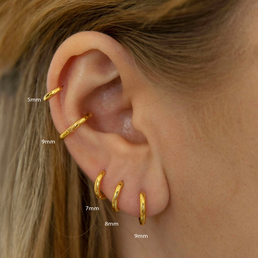 Round Edge huggie hoop