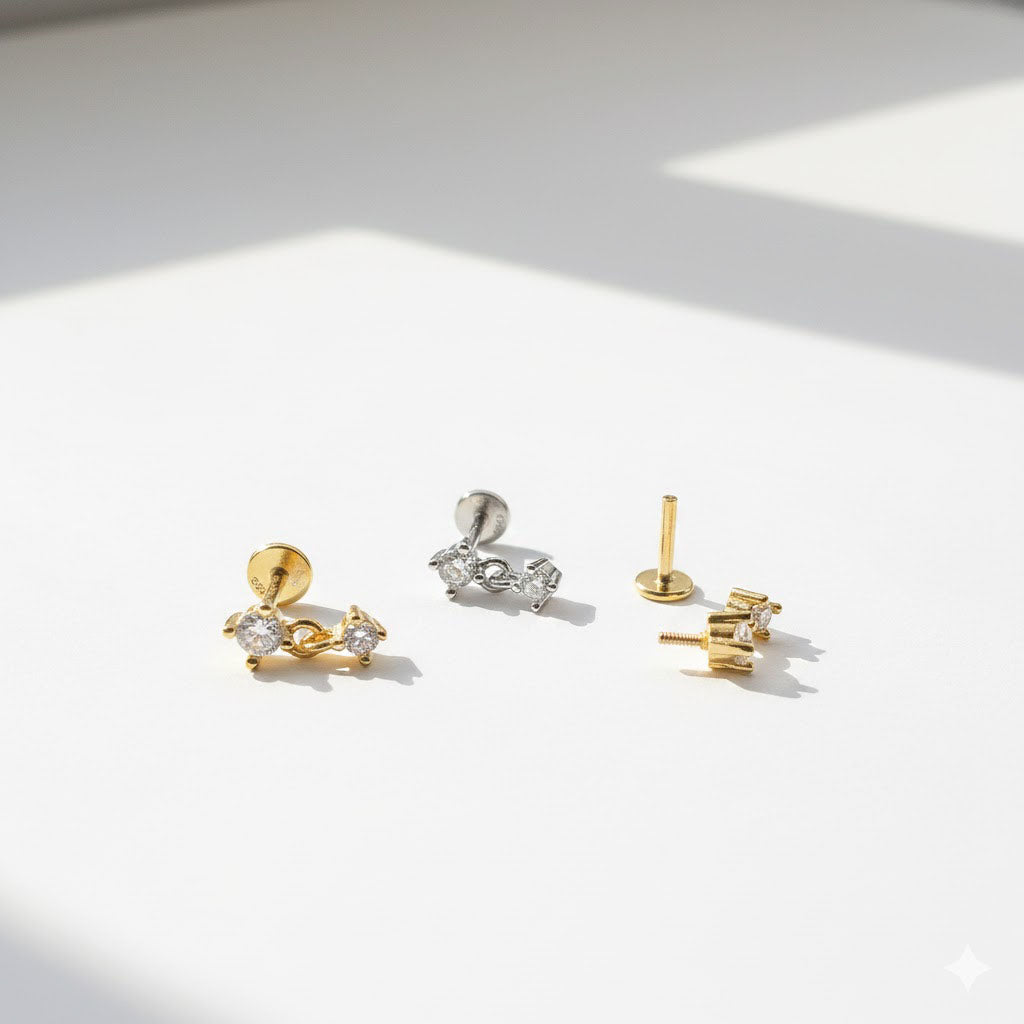 CZ Dangle Threaded Labret